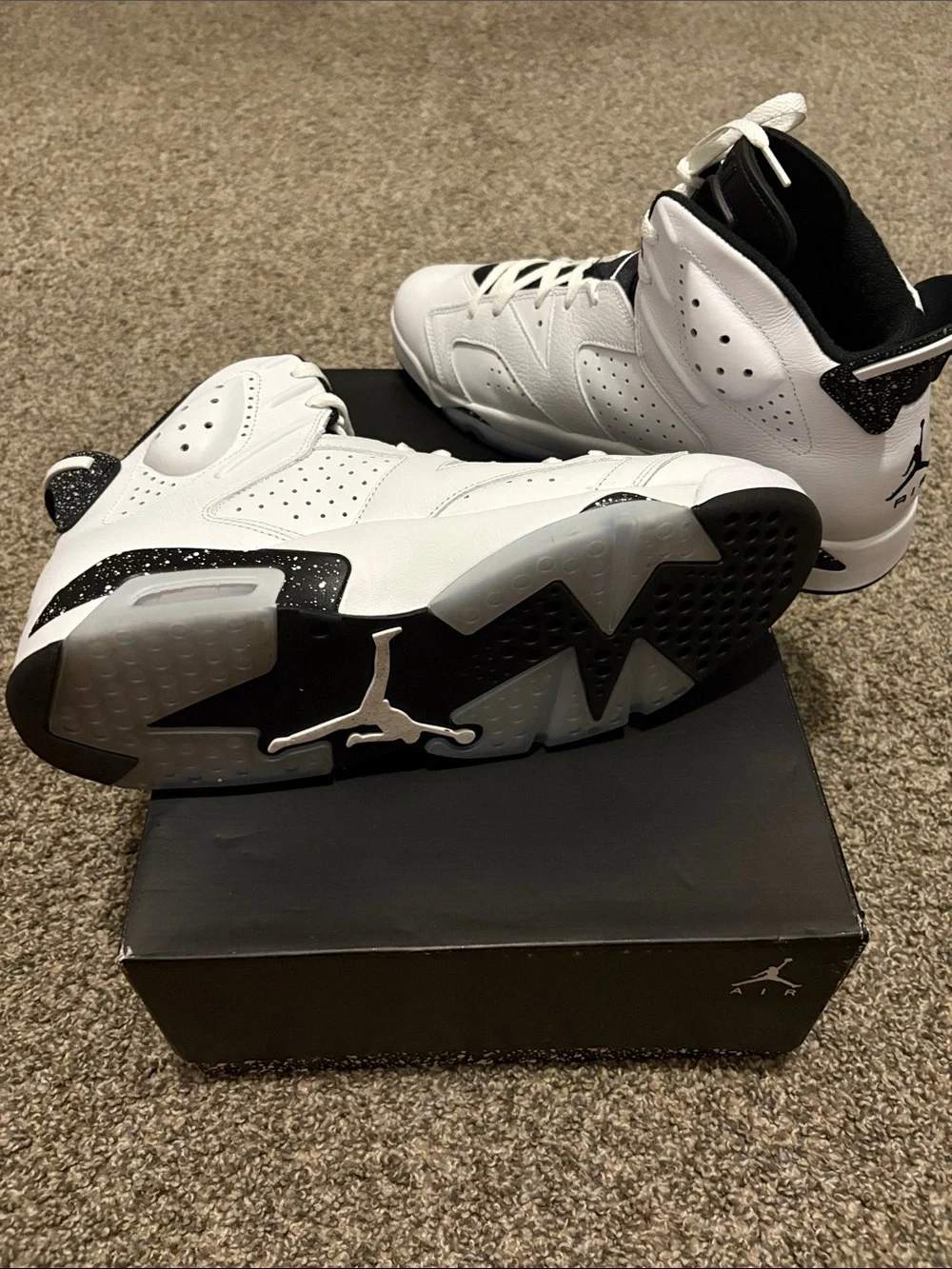 Jordan Retro High-Top Sneakers in White and Black